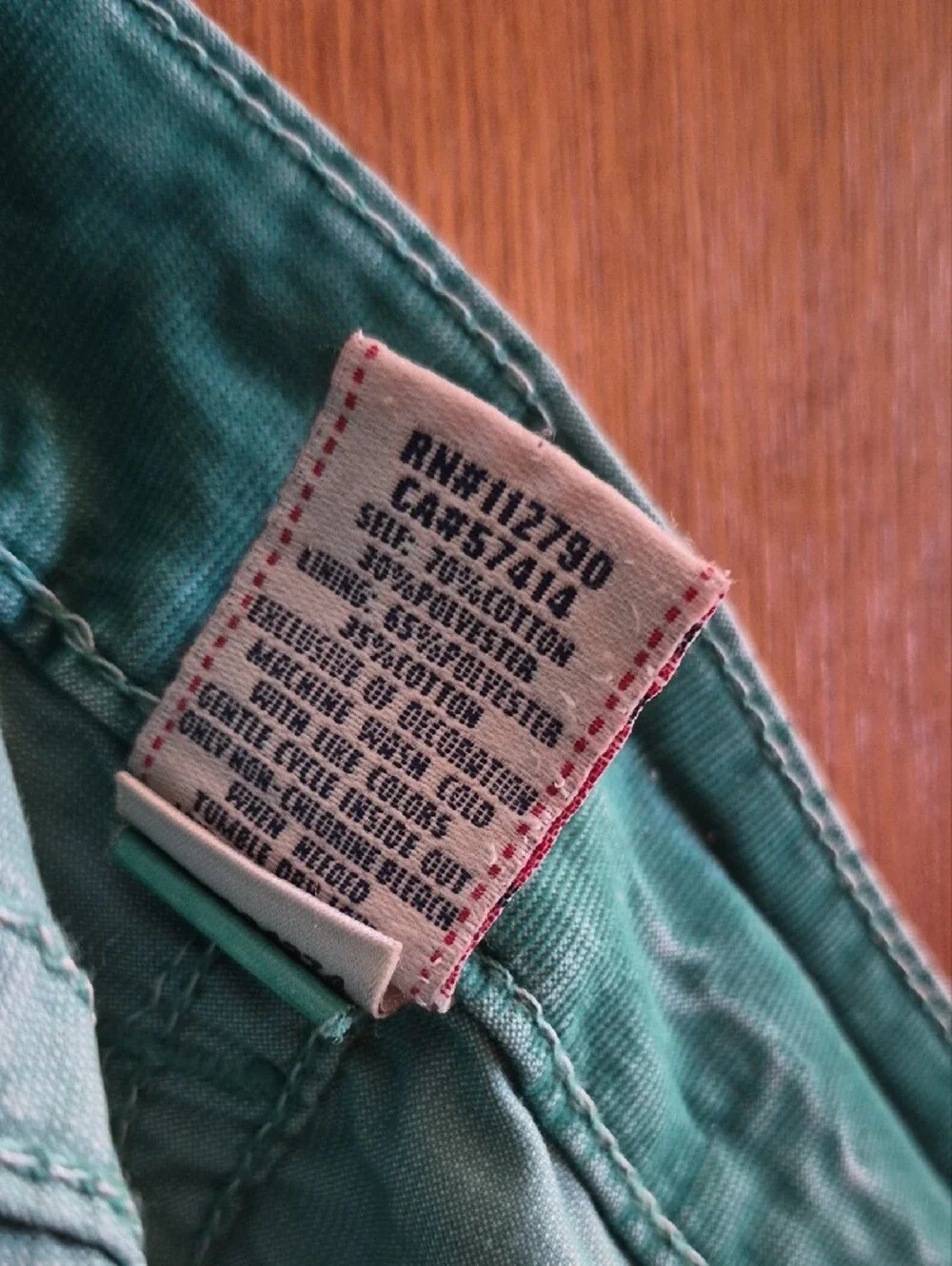 True Religion Green Pants with Metal Logo Button Size 34